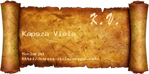 Kapsza Viola névjegykártya